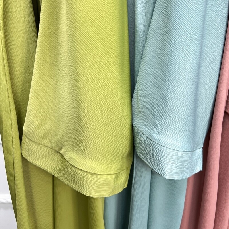 2Pc Silky Open Front Abaya