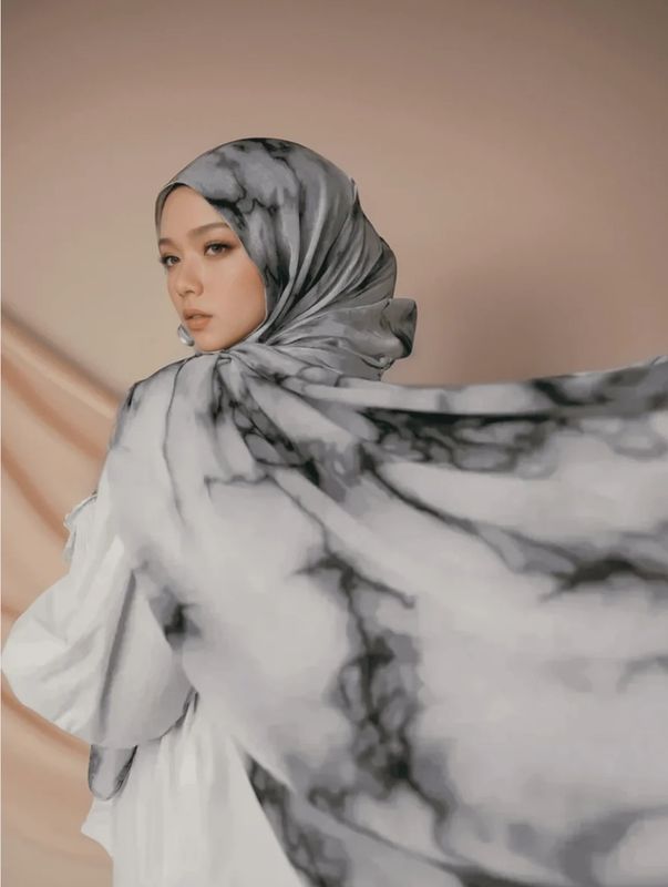 Marble Print Modal Hijab