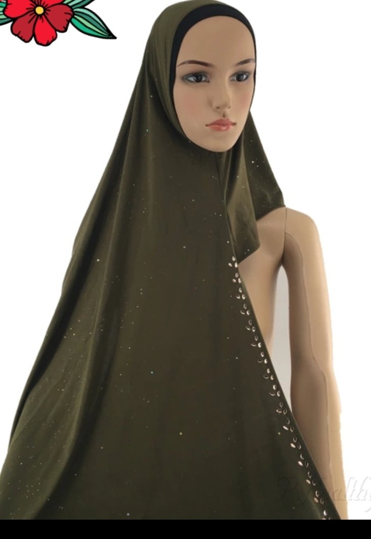 1-loop glittery instant hijab