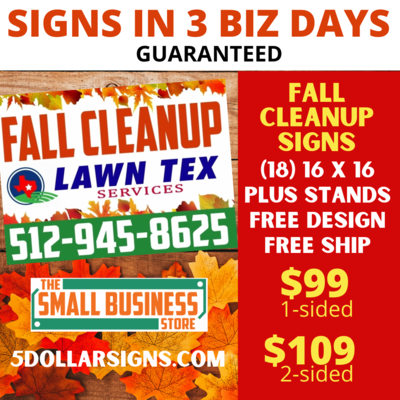 PACKAGE (18) 16 x 16 Full Color Signs w/stands PACKAGE (18) 16 x 16 Full Color Signs w/stands