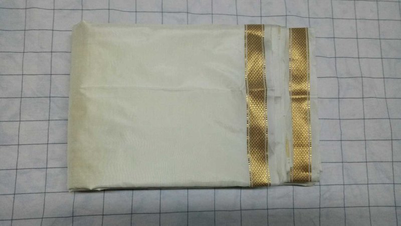 PURE RESHAM(100% SILK) CREAM JARI DHOTISHALYA
