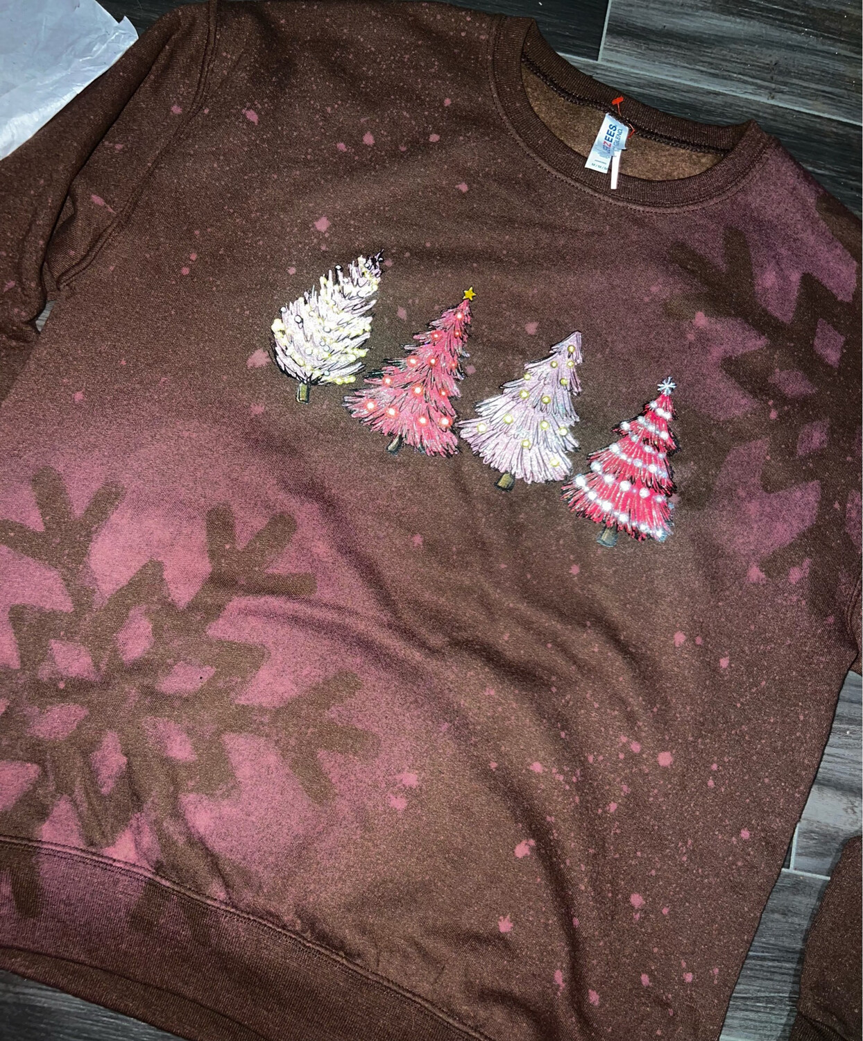 Sparkle Christmas Tree Crewneck Sweatshirt Size Medium