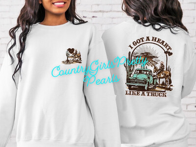 Heart like a Truck Front and Back Print 