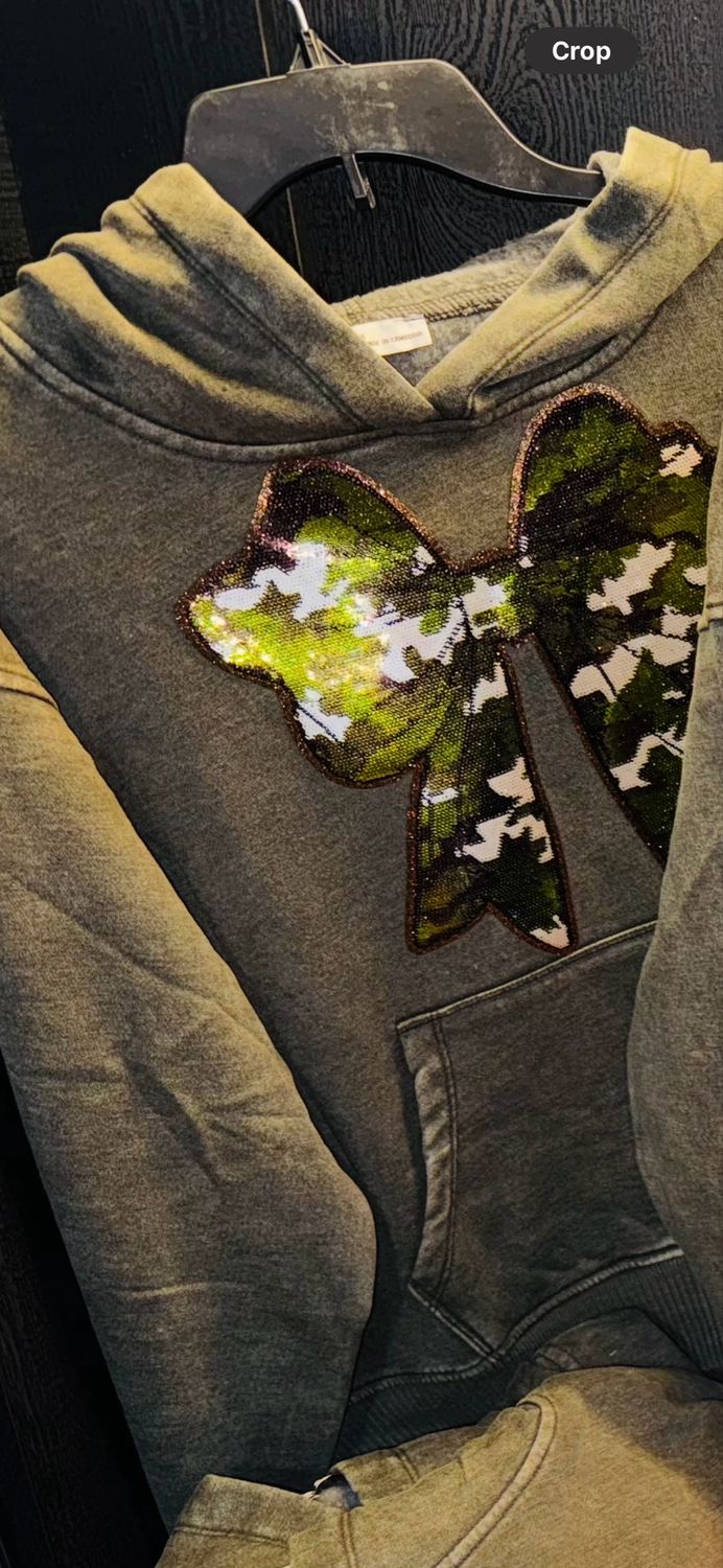 Bow Sequin Hoodie