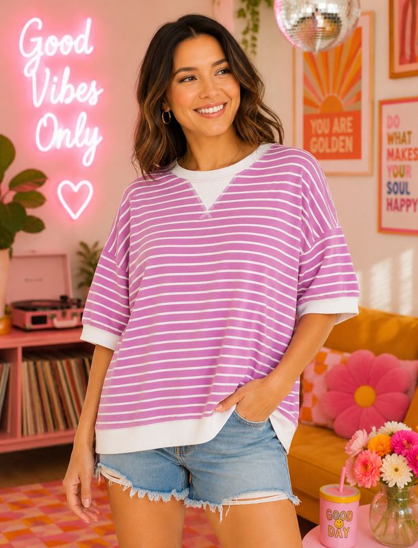 Plus Stripe Softie Tee