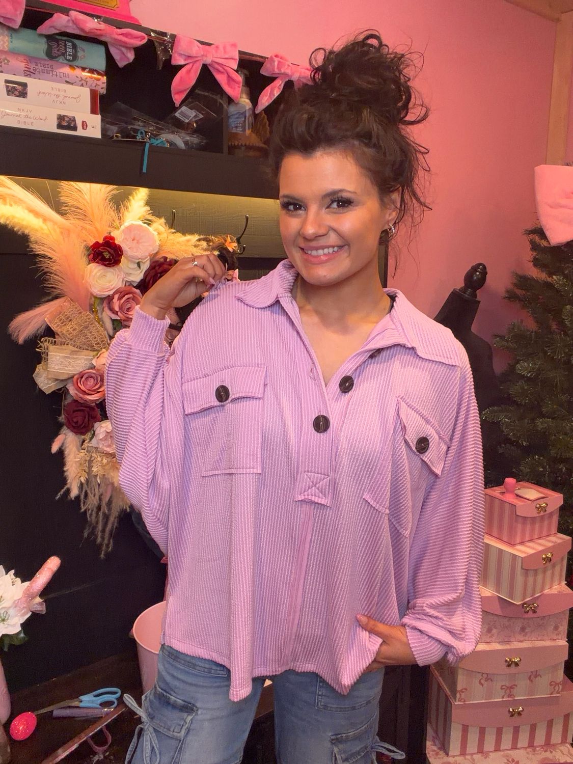 Small Lilac Bucketlist Top