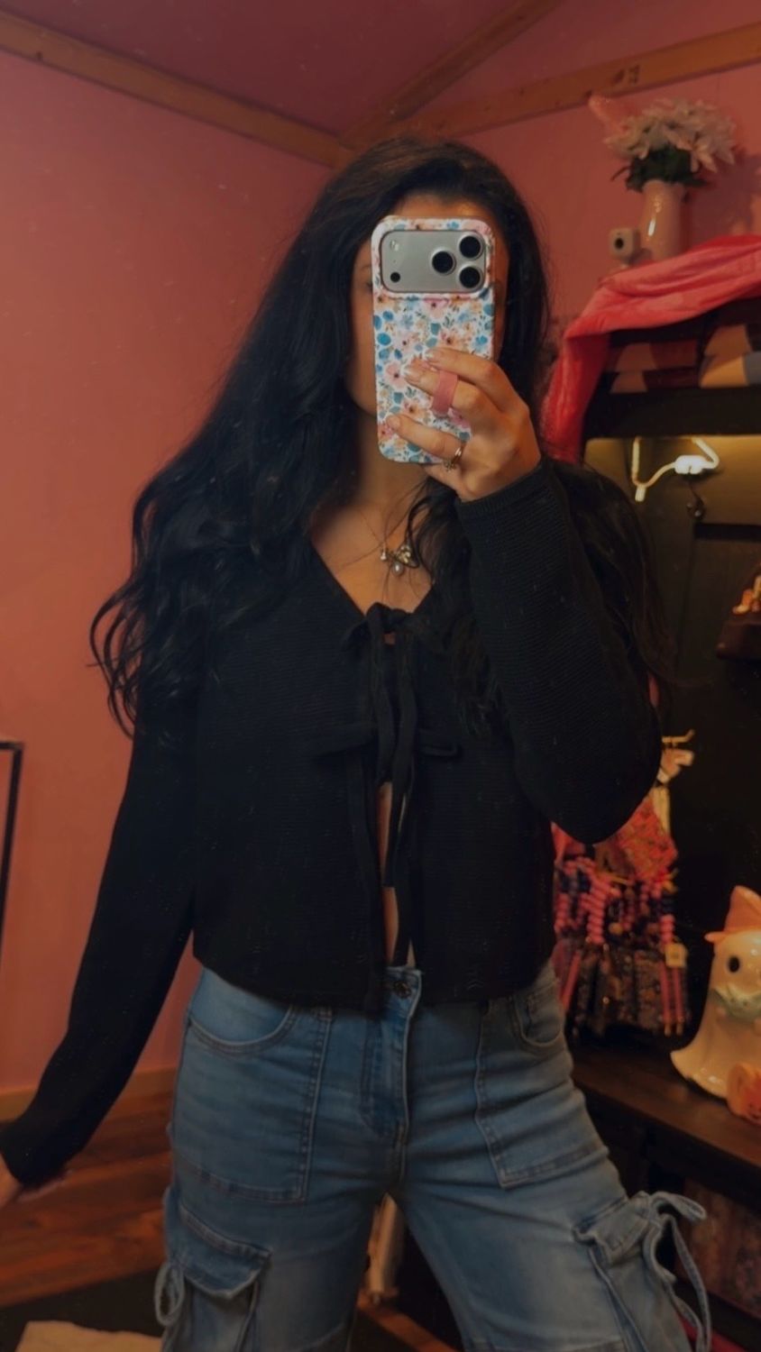 Black Bow Cardigan
