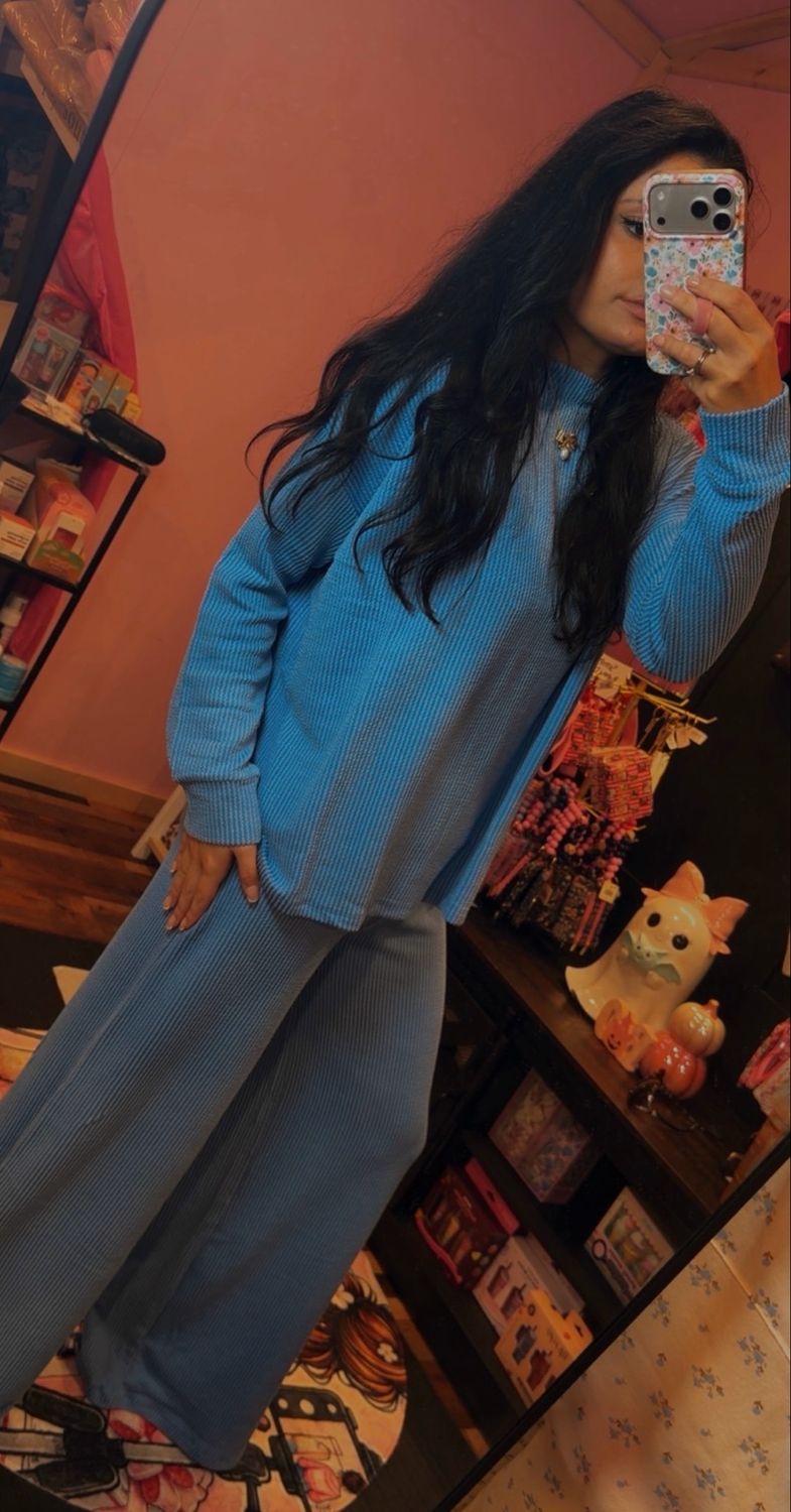 Perfect Ribbed Set Blue