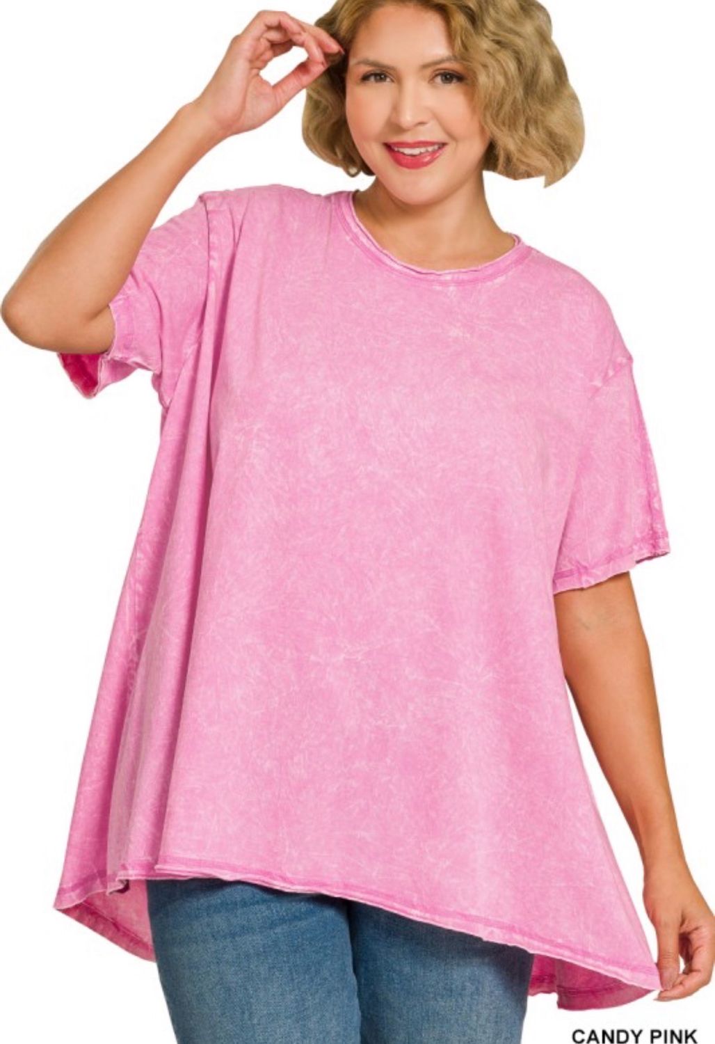 Candy Pink Wash Tee PLUS