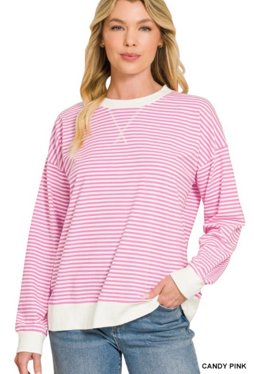 Stripe Pink Pullover