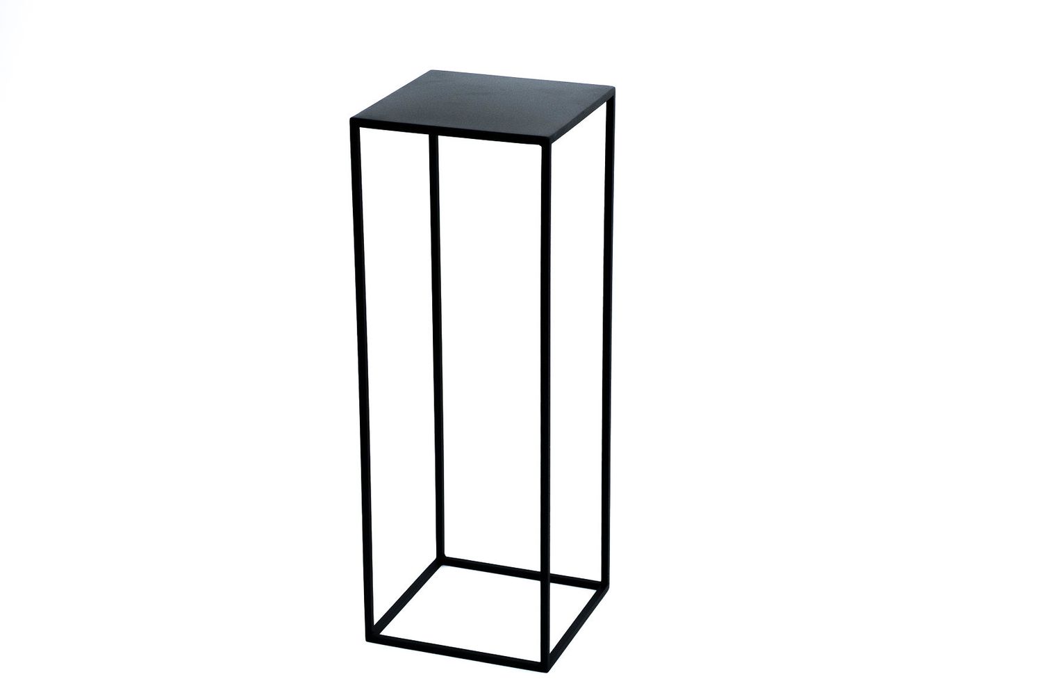 HIBA Stalen Plantenzuil &amp; Design Sokkel in Zwart Staal – 26 x 26 x 76 cm