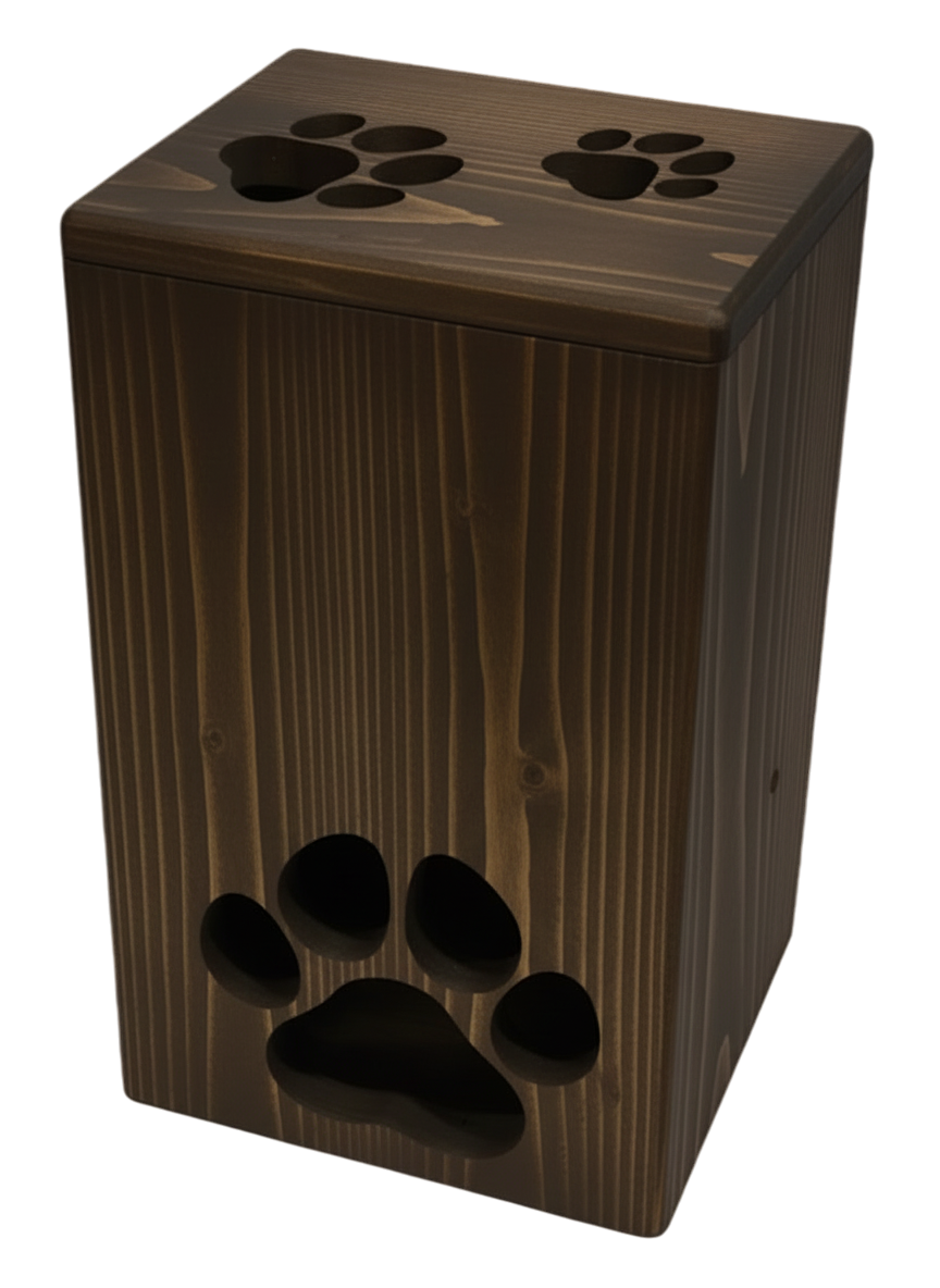 Espresso Rustic Cat Treasure Chest