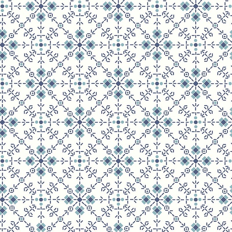 Bee Plaids Wideback - Denim - per 10 cm