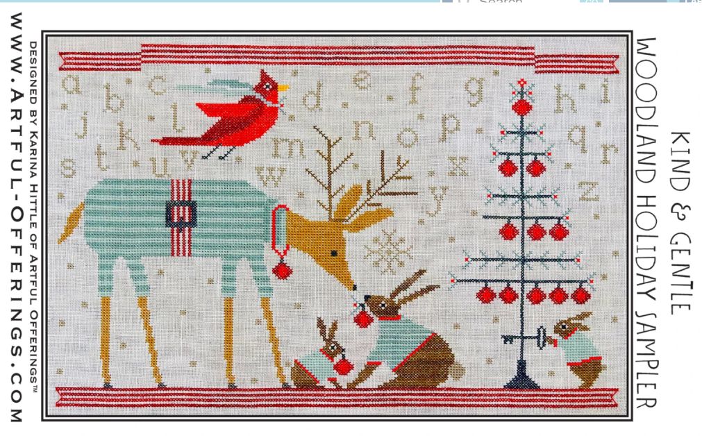 Borduurpatroon - Kind &amp; Gentle Woodland Holiday Sampler