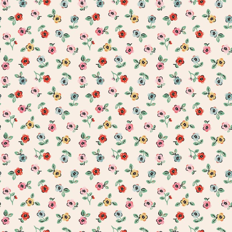 Home Sweet Home - Cheery Florals - Cream