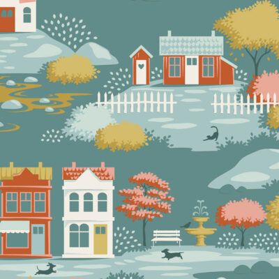 Village Life -Teal