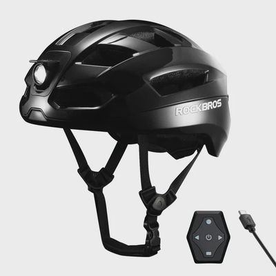 Steering Remote Smart Riding Helmet with Bike Headlight and Tail Light (RockBros)