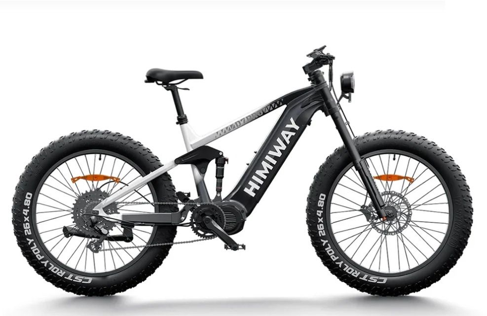 D7 Pro Mountain eBike, Color: Black &amp; White Gradient