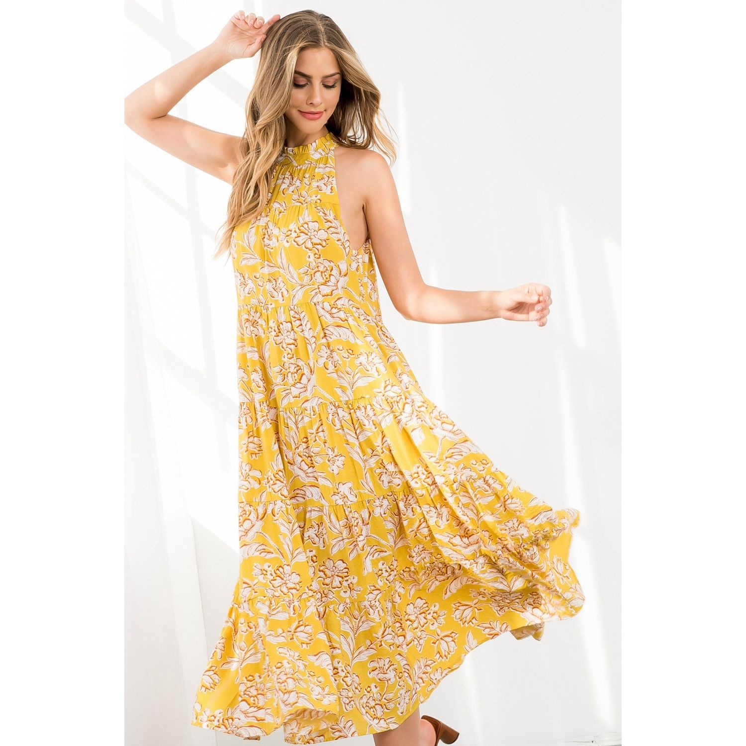 Mustard Halter Dress