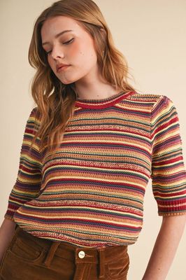 MULTI-COLOR STRIPED SWEATER MSW11464