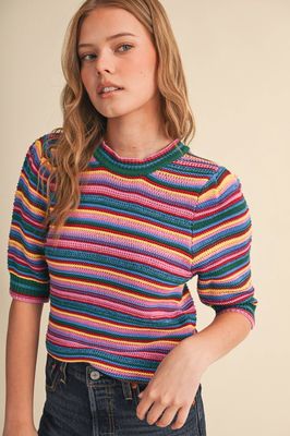 MULTI-COLOR STRIPED SWEATER MSW11464