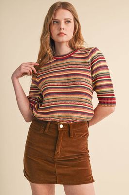 MULTI-COLOR STRIPED SWEATER MSW11464