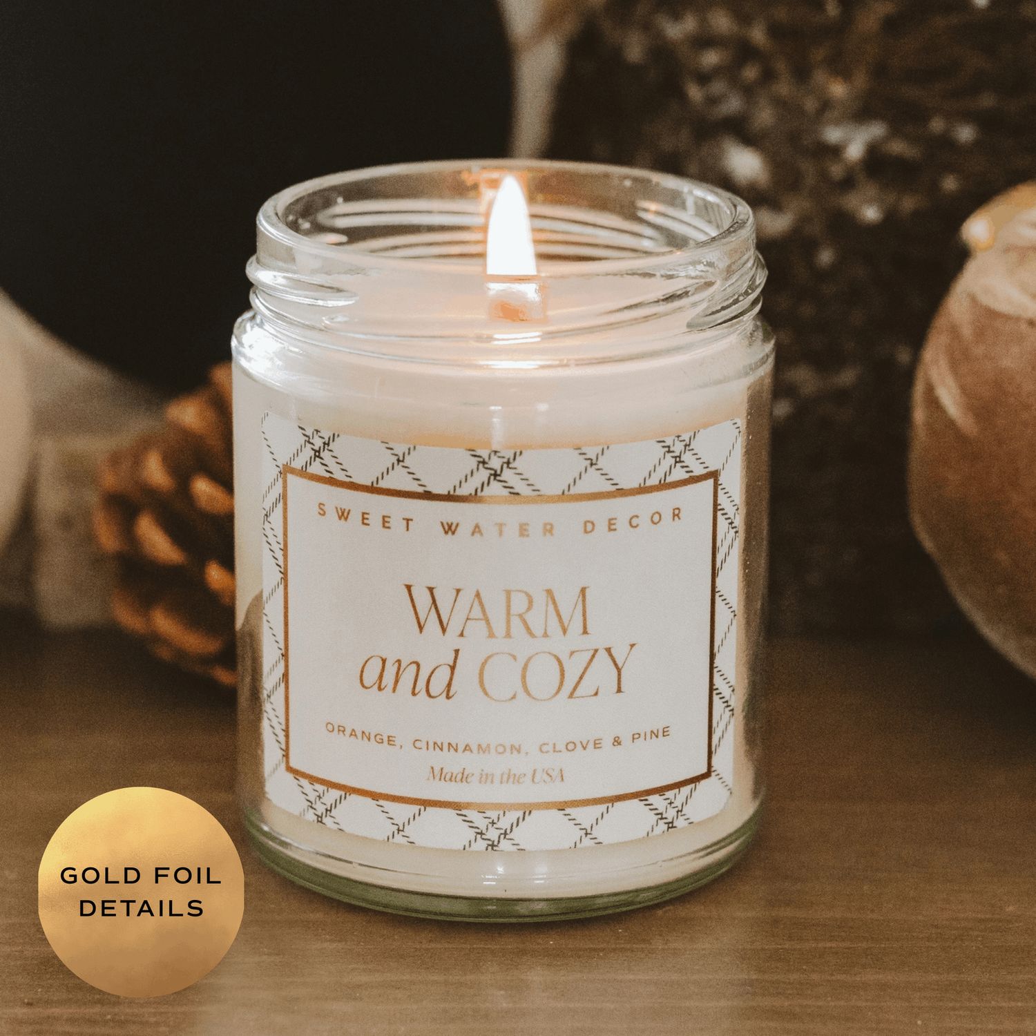 Warm and Cozy 9 oz Soy Candle - Fall Decor &amp; Gifts