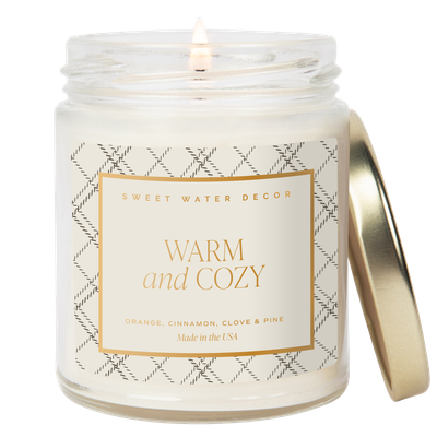 Warm and Cozy 9 oz Soy Candle - Fall Decor &amp; Gifts