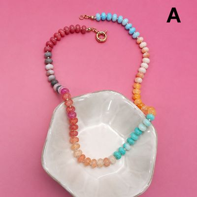 Natural Stone Semi-Precious Glass Mixed Necklace | 40NK9659