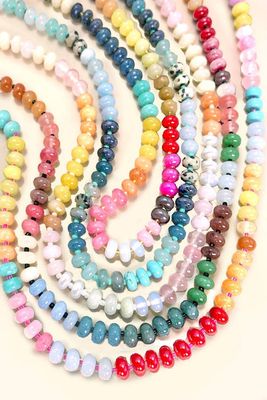 NATURAL AGATE GLASS SEMI PRECIOUS BEAD NECKLACE | 80N896