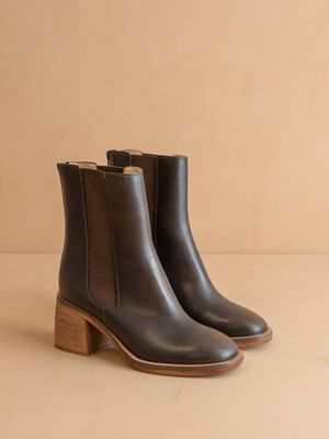 The Olivia | Espresso Chelsea Heel Fall Boots