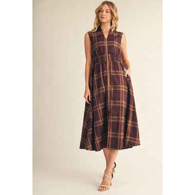 NEW Plaid Midi Dress