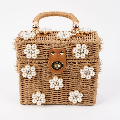 Wicker Bucket Daisy Flower Purse