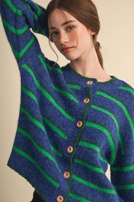 STRIPED SWEATER CARDIGAN