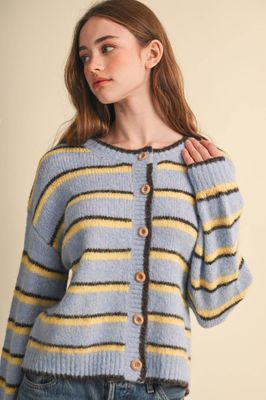 STRIPED SWEATER CARDIGAN