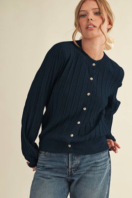 RIBBED SWEATER CARDIGAN