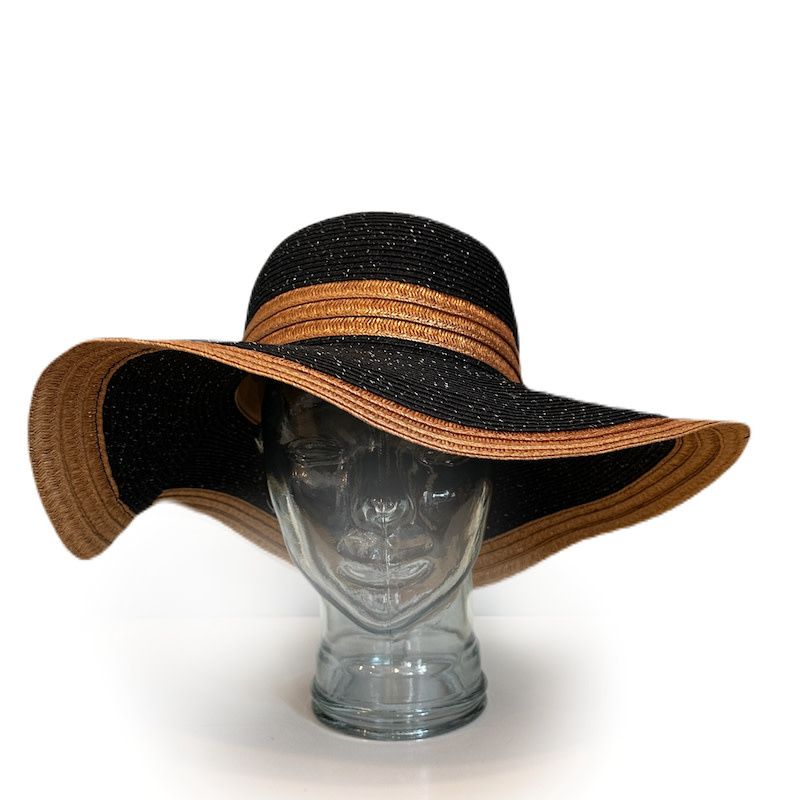 Striped Large Brim Hat