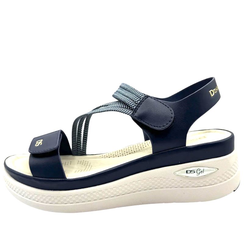 Aurora Leather Walkiing Sandal navy Donna Serena