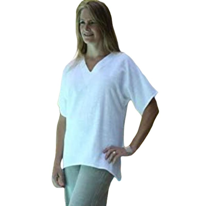 California Brisa Curve Drip Hem Ezze Wear California Cotton Brisa Drip Hem Cotton tunic white