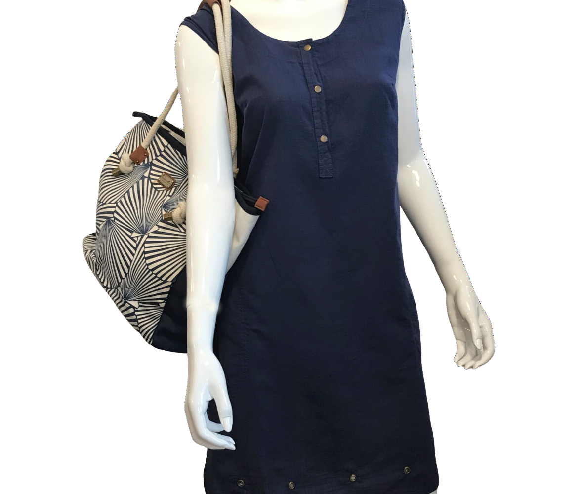 California Kate Dress w Gromets, Color: Blue, Size: XL