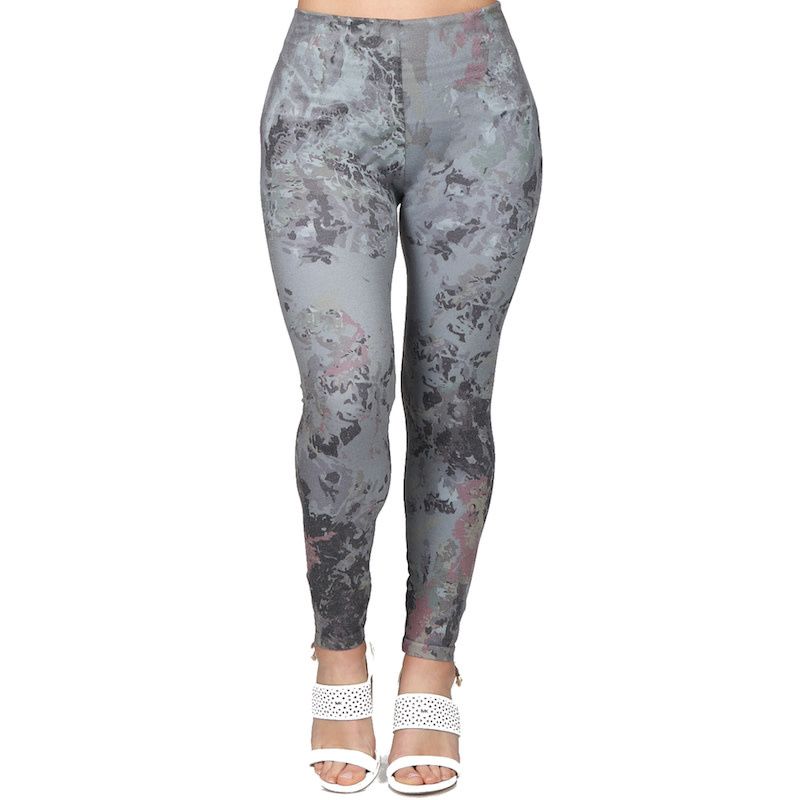 Sublimation Print Leggings, Color: Aqua Marble, Size: o/s