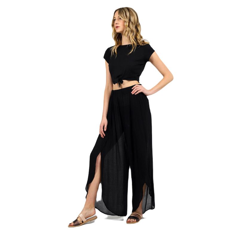 Miami Split Leg Pant, Color: Black, Size: M