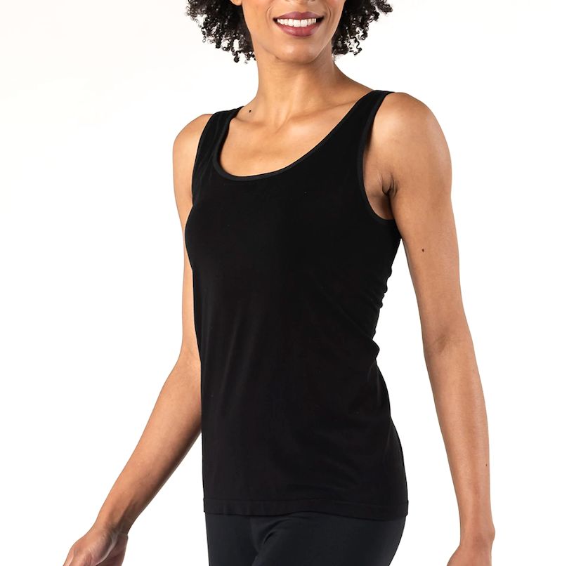 Seamless Tank w Shelf Bra, Color: Black, Size: S