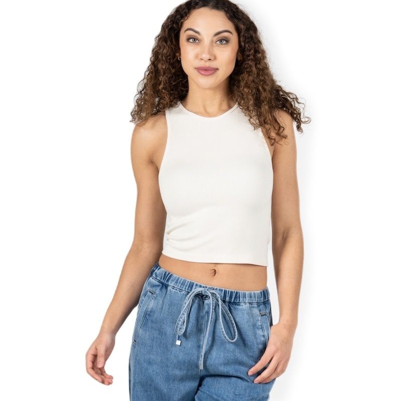 Bamboo Rib 1022 Tank, Color: Ivory, Size: o/s