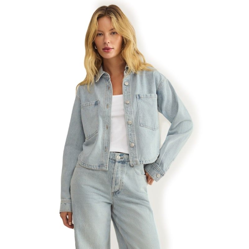 All Day Cropped Jacket, Color: Faded Indigo, Size: S