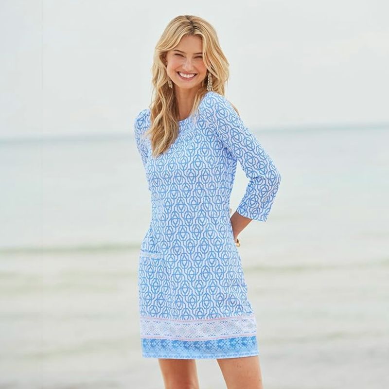 Cabana Shift Dress, Color: Lake Como, Size: XL
