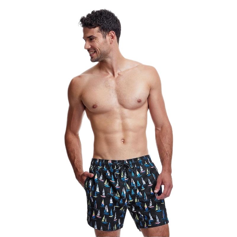 gottex men 5-inch Swim Trunk Navy Sailboat Multi
