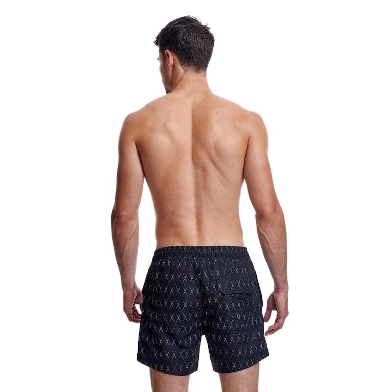 Lined 5in. Swimtrunk, Color: Black : White, Size: L