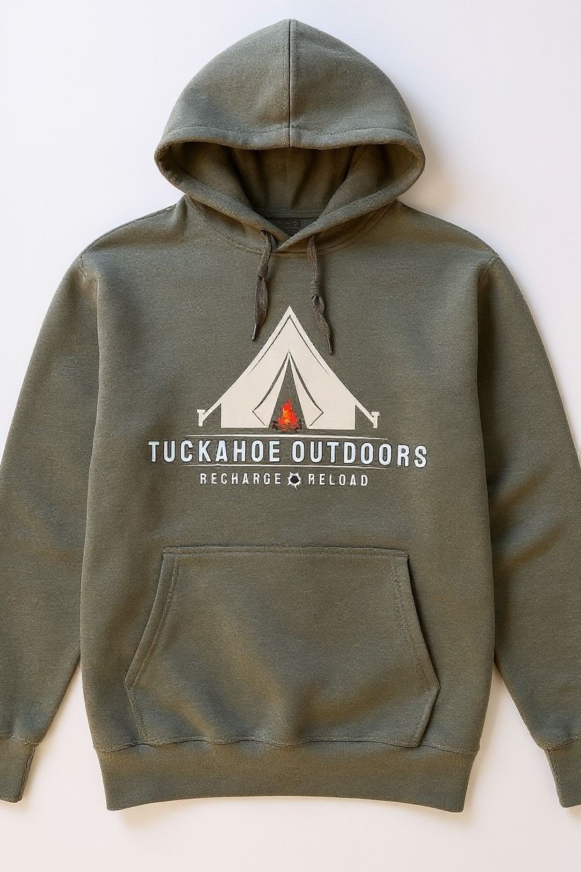 Green hoodie, front logo