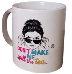 11oz Ceramic White Coffee Cup/Mug. sassy-Kadasiere Plain version w/ Sunglasses Sassy